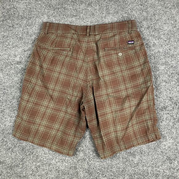 Patagonia Shorts Mens 32 Brown Plaid Casual Outdoor Hiking Classic Summer - Picture 7 of 9
